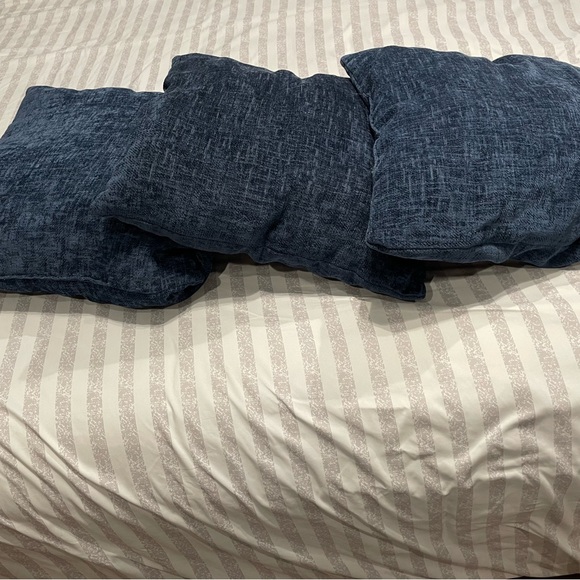 Navy Blue Throw Pillows - Set of 3 - Picture 1 of 3